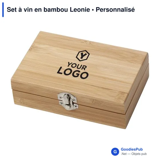 Set à vin personnalisable en bambou avec logo - Leonie - Image 7