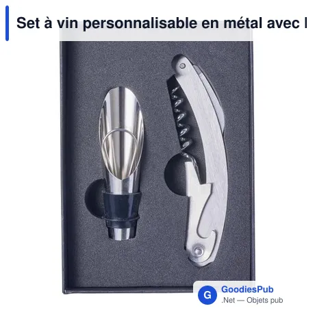 Set à vin personnalisable en métal avec logo - Dale
