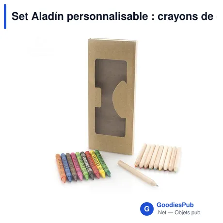 Set Aladín personnalisable : crayons de couleur avec logo