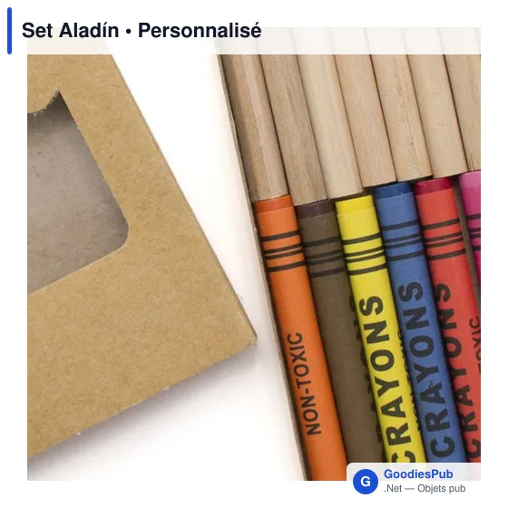 Set Aladín personnalisable : crayons de couleur avec logo - Image 4