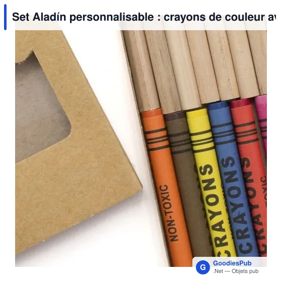 Set Aladín personnalisable : crayons de couleur avec logo - Image 5