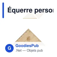 Équerre personnalisable en bambou naturel avec logo - Géométrie bambou - Miniature 1