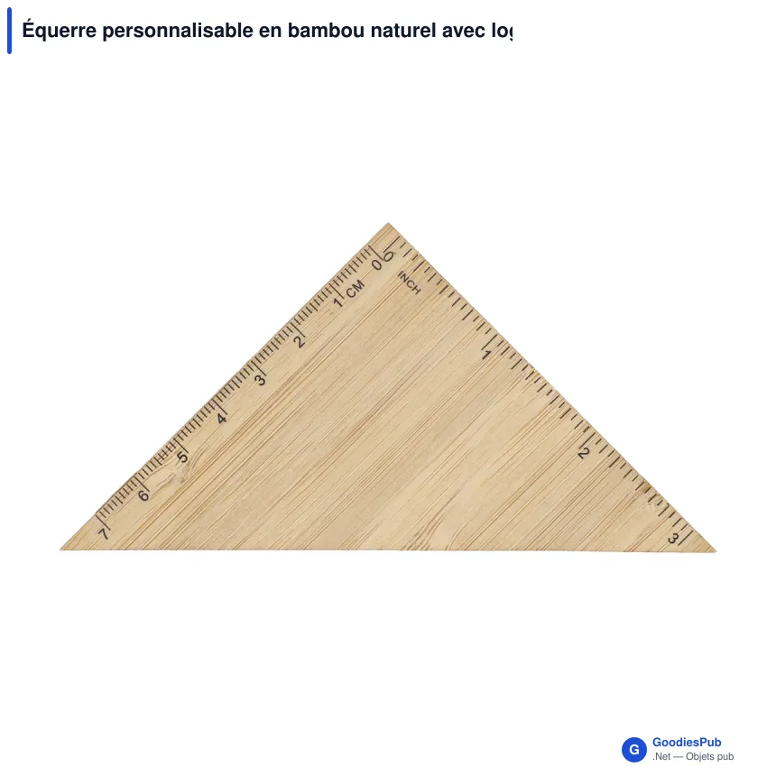Équerre personnalisable en bambou naturel avec logo - Géométrie bambou - Image 2