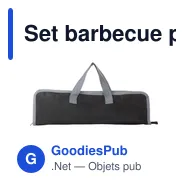 Set barbecue personnalisable dans une pochette Priscilla avec logo - Miniature 1