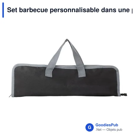 Set barbecue personnalisable dans une pochette Priscilla avec logo