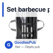 Set barbecue personnalisable dans une pochette Priscilla avec logo - Miniature 2