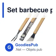 Set barbecue personnalisable Kaitlyn avec logo - Miniature 1