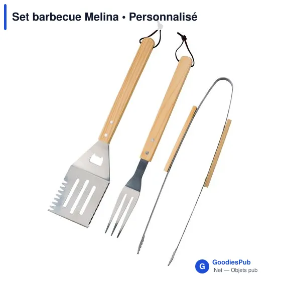 Set barbecue personnalisable Melina avec logo pour entreprises - Image 2