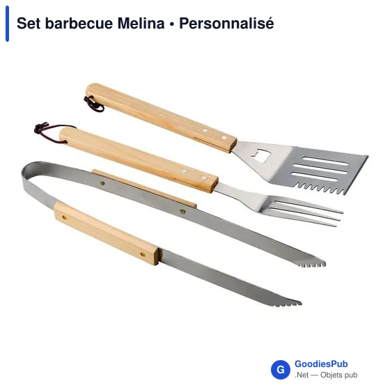Set barbecue personnalisable Melina avec logo pour entreprises - Image 3