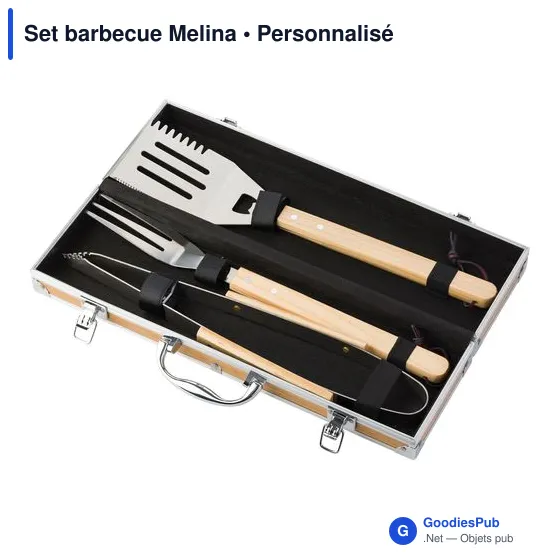 Set barbecue personnalisable Melina avec logo pour entreprises - Image 4