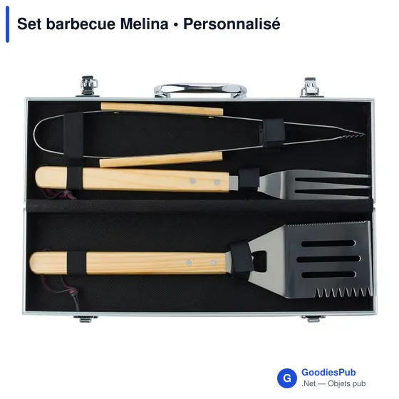 Set barbecue personnalisable Melina avec logo pour entreprises - Image 6