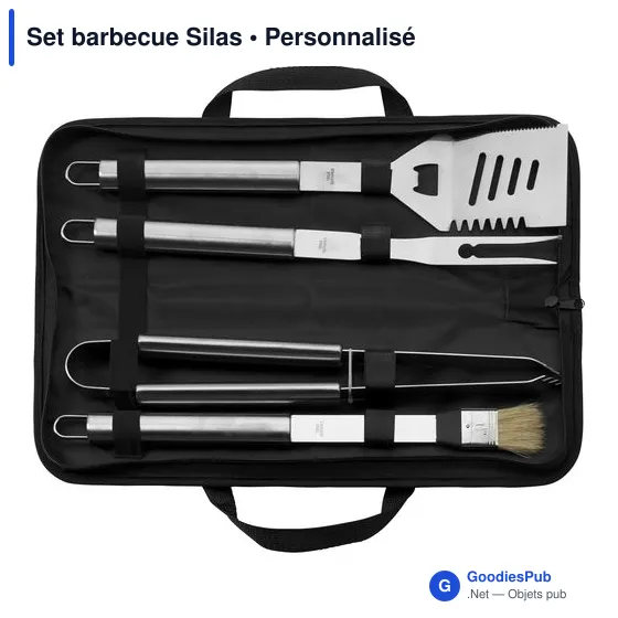 Set barbecue personnalisable Silas avec logo - Accessoires barbecue - Image 2