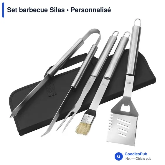 Set barbecue personnalisable Silas avec logo - Accessoires barbecue - Image 3