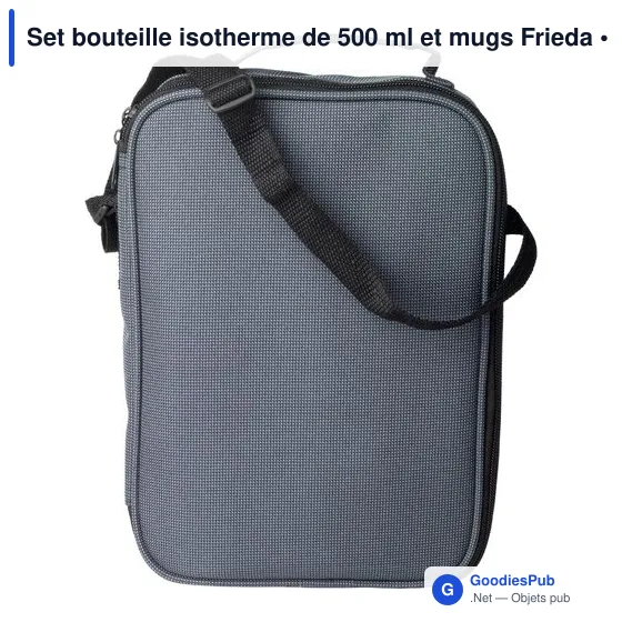 Set isotherme personnalisable avec bouteille et mugs - Friedaavec logo - Image 1