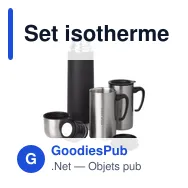 Set isotherme personnalisable avec bouteille et mugs - Friedaavec logo - Miniature 6