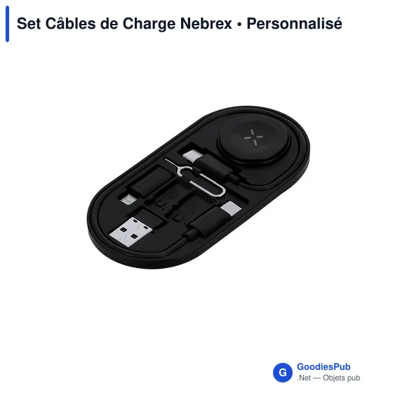 Set de Câbles de Charge Personnalisable Nebrex avec Logo - Image 3