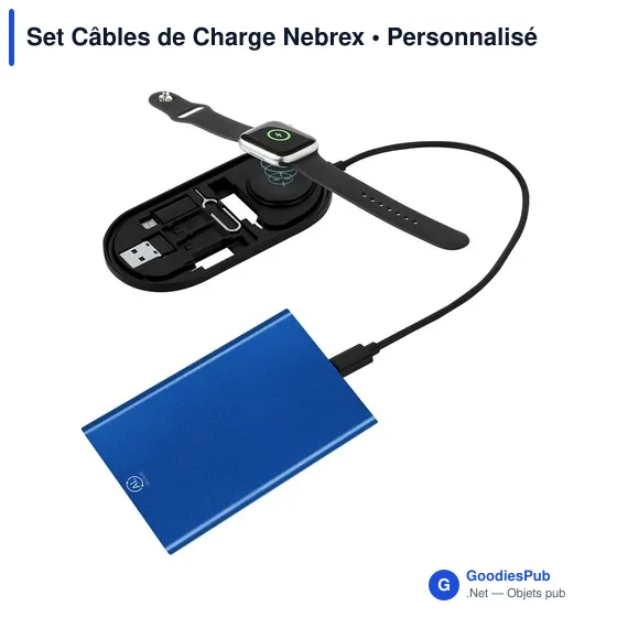 Set de Câbles de Charge Personnalisable Nebrex avec Logo - Image 7