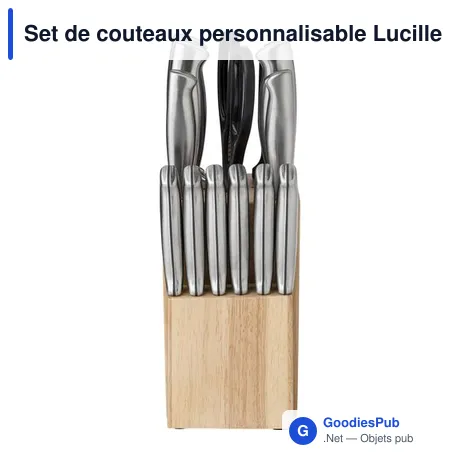 Set de couteaux personnalisable Lucille avec logo - 11 pièces