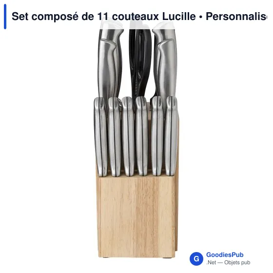 Set de couteaux personnalisable Lucille avec logo - 11 pièces - Image 1