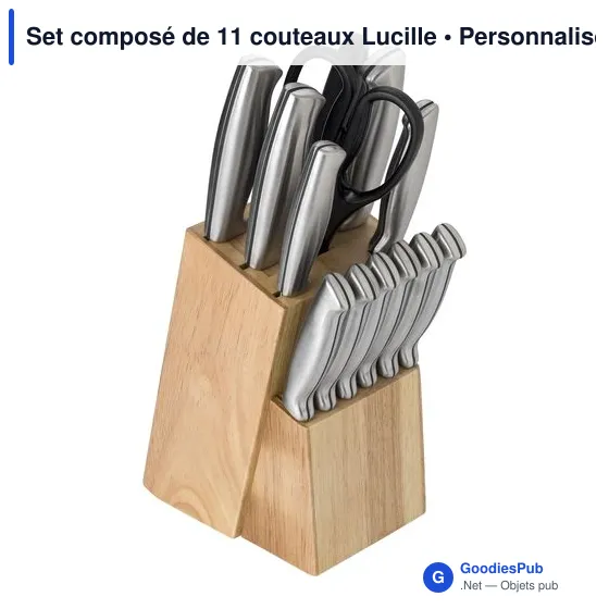 Set de couteaux personnalisable Lucille avec logo - 11 pièces - Image 2