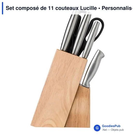 Set de couteaux personnalisable Lucille avec logo - 11 pièces - Image 3