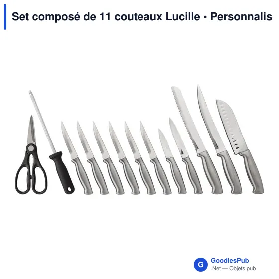 Set de couteaux personnalisable Lucille avec logo - 11 pièces - Image 4