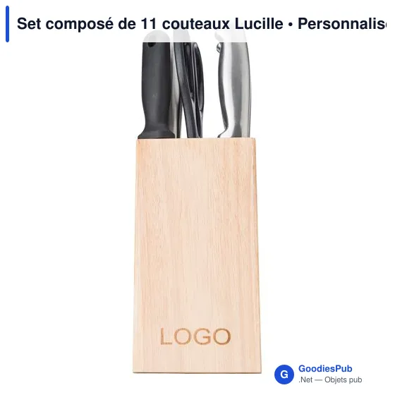Set de couteaux personnalisable Lucille avec logo - 11 pièces - Image 6