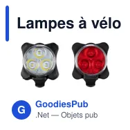 Lampes à vélo personnalisables avec logo - Set Elisabeth - Miniature 1