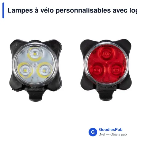 Lampes à vélo personnalisables avec logo - Set Elisabeth