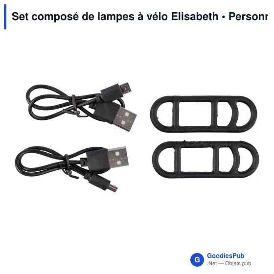 Lampes à vélo personnalisables avec logo - Set Elisabeth - Image 5