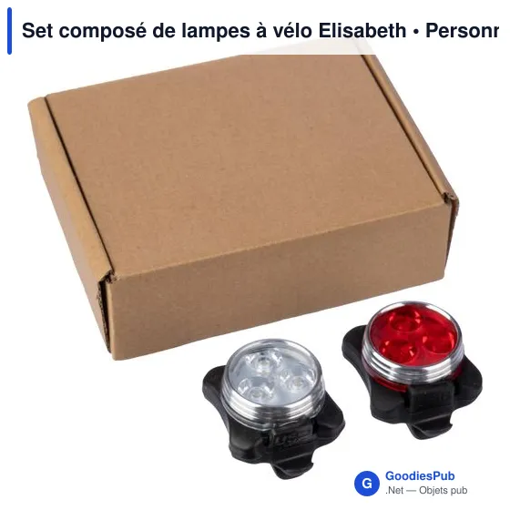 Lampes à vélo personnalisables avec logo - Set Elisabeth - Image 7