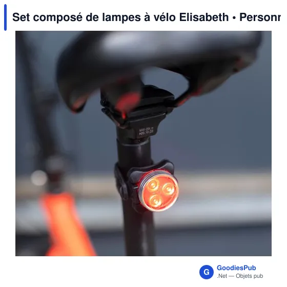 Lampes à vélo personnalisables avec logo - Set Elisabeth - Image 8