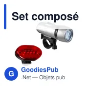 Lampes à vélo personnalisables avec logo - Set Jordy - Miniature 1