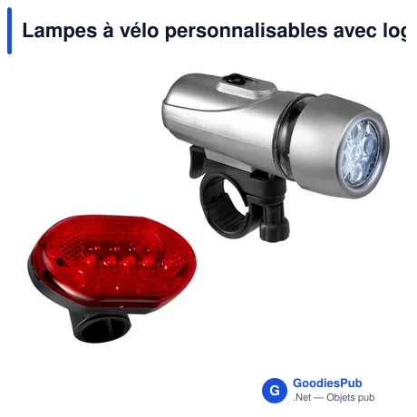 Lampes à vélo personnalisables avec logo - Set Jordy