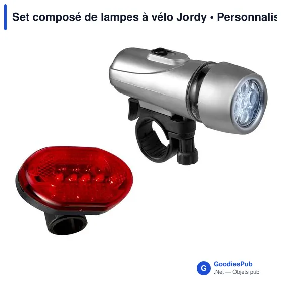 Lampes à vélo personnalisables avec logo - Set Jordy - Image 1