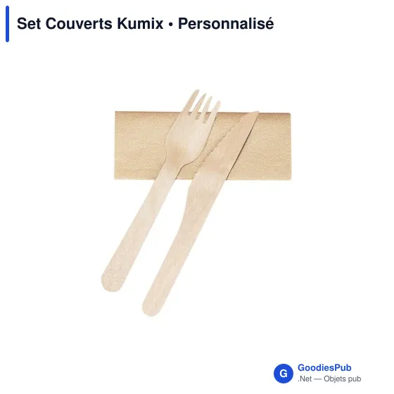 Set de couverts réutilisables personnalisable avec logo - Kumix - Image 4