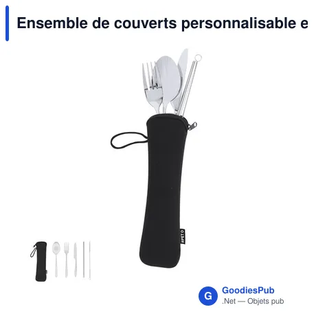 Ensemble de couverts personnalisable en acier inoxydable - Set Couvertsavec logo