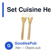 Set Cuisine Hellen personnalisable en bambou avec logo - Miniature 1