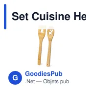 Set Cuisine Hellen personnalisable en bambou avec logo - Miniature 2