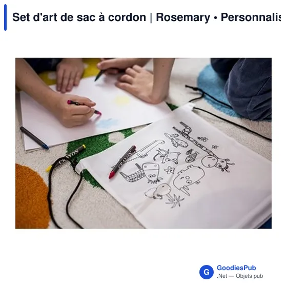 Set d'art personnalisable avec logo - Sac à cordon Rosemary - Image 2