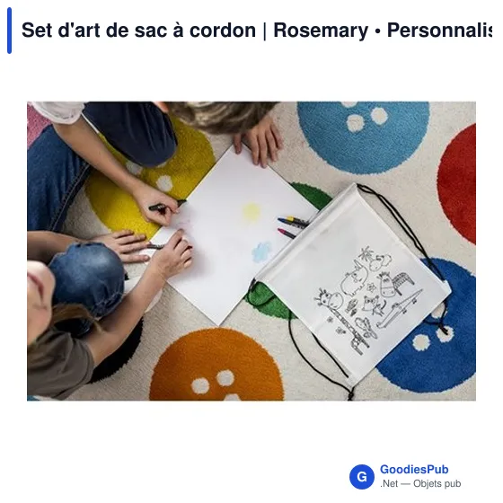 Set d'art personnalisable avec logo - Sac à cordon Rosemary - Image 3