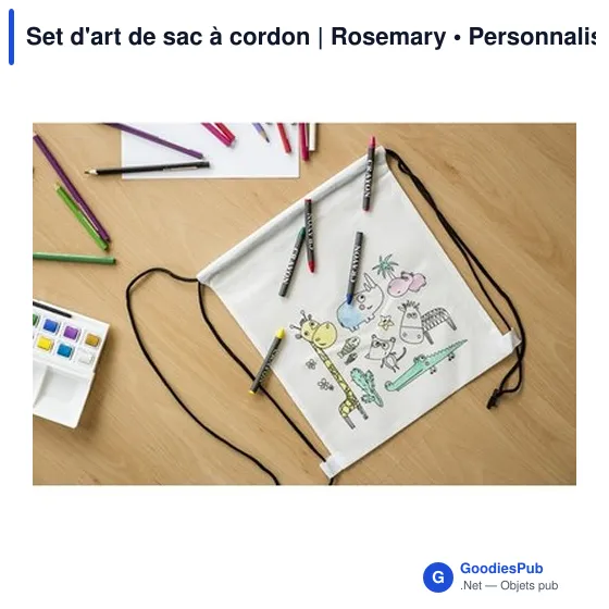 Set d'art personnalisable avec logo - Sac à cordon Rosemary - Image 4