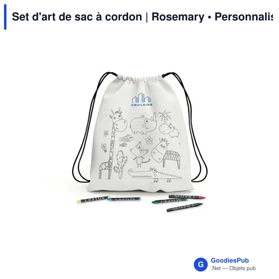 Set d'art personnalisable avec logo - Sac à cordon Rosemary - Image 5