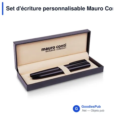 Set d'écriture personnalisable Mauro Conti avec logo - Stylo bille et roller
