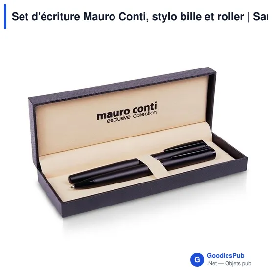 Set d'écriture personnalisable Mauro Conti avec logo - Stylo bille et roller - Image 1