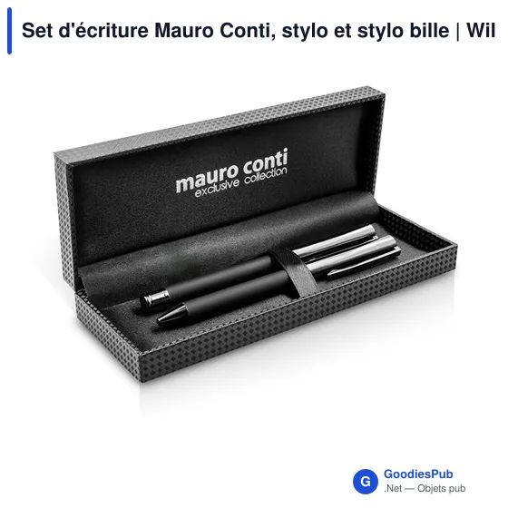 Set d'écriture personnalisable Mauro Conti avec logo | Willie - Image 1