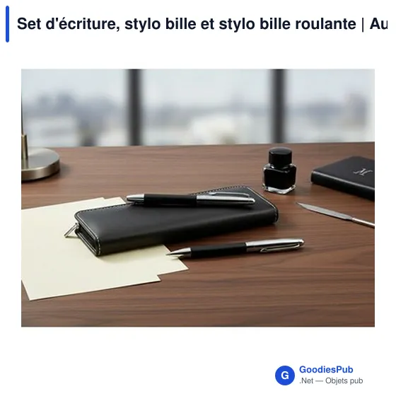 Set d'écriture personnalisable avec logo - Stylo bille et roller Aurevin - Image 2
