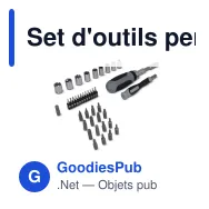 Set d'outils personnalisable 41 pièces en acier au carbone avec logo - Gris - Miniature 2