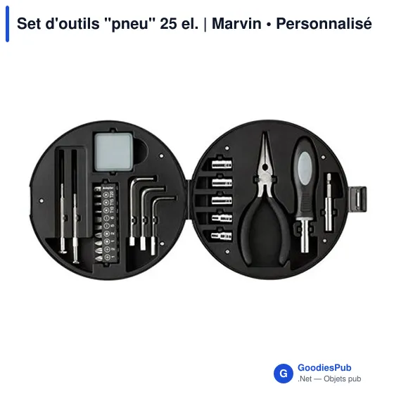 Set d'outils personnalisable en forme de pneu 25 pièces - Marvinavec logo - Image 3