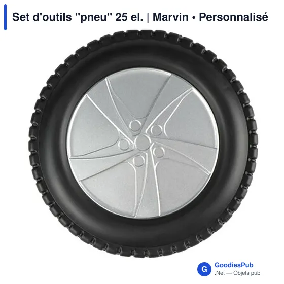Set d'outils personnalisable en forme de pneu 25 pièces - Marvinavec logo - Image 4